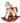 BASE ALBERO ROCKING HORSE IN CERAMICA ROSSO E BIANCO